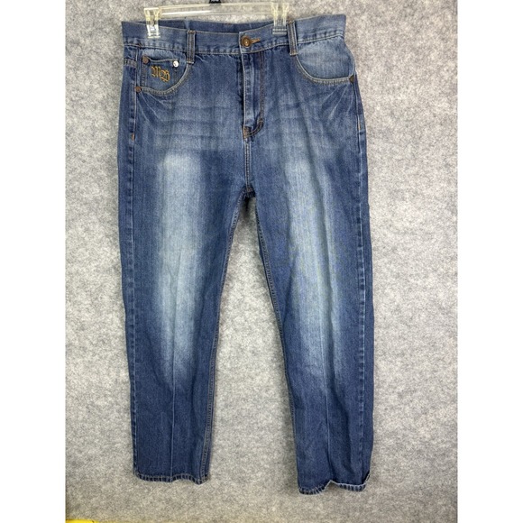 Tupac Makaveli Jeans Mens 38 Baggy Y2K Denim Rap Hiphop Streetwear Vintage 90s - Picture 2 of 10